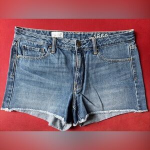 Gap 1969 3” Denim Blue Jean Slim Cut - Offs Shorts Womens 29